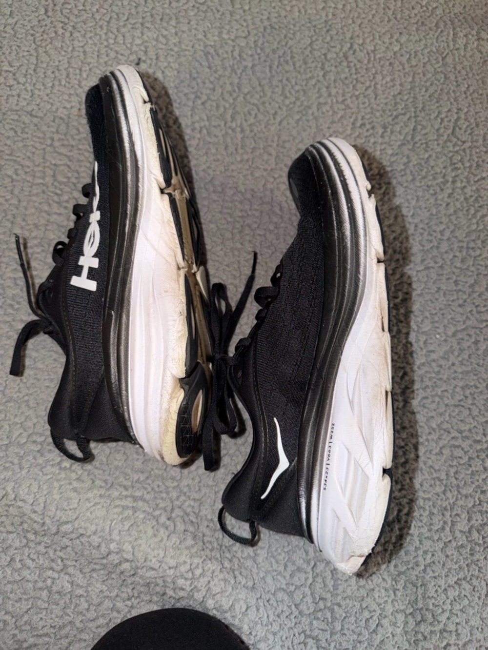 Hoka One One Men's Black and White Running Shoes - Picture 4 of 5